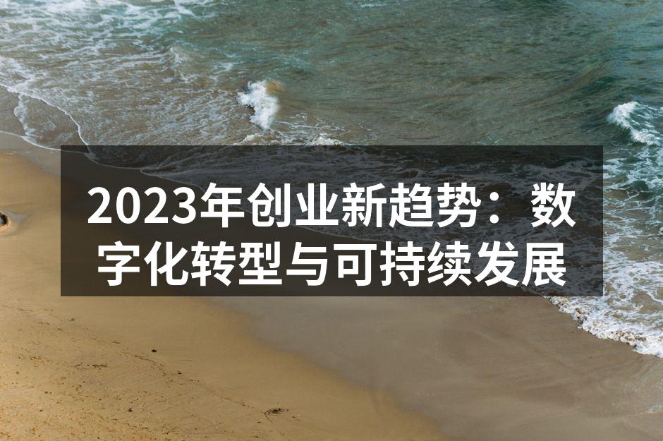 2023年创业新趋势：数字化转型与可持续发展
